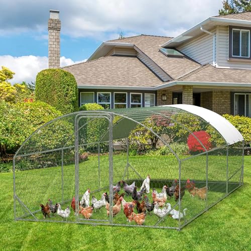 Large Metal Chicken Coop with Waterproof Cover Q1894