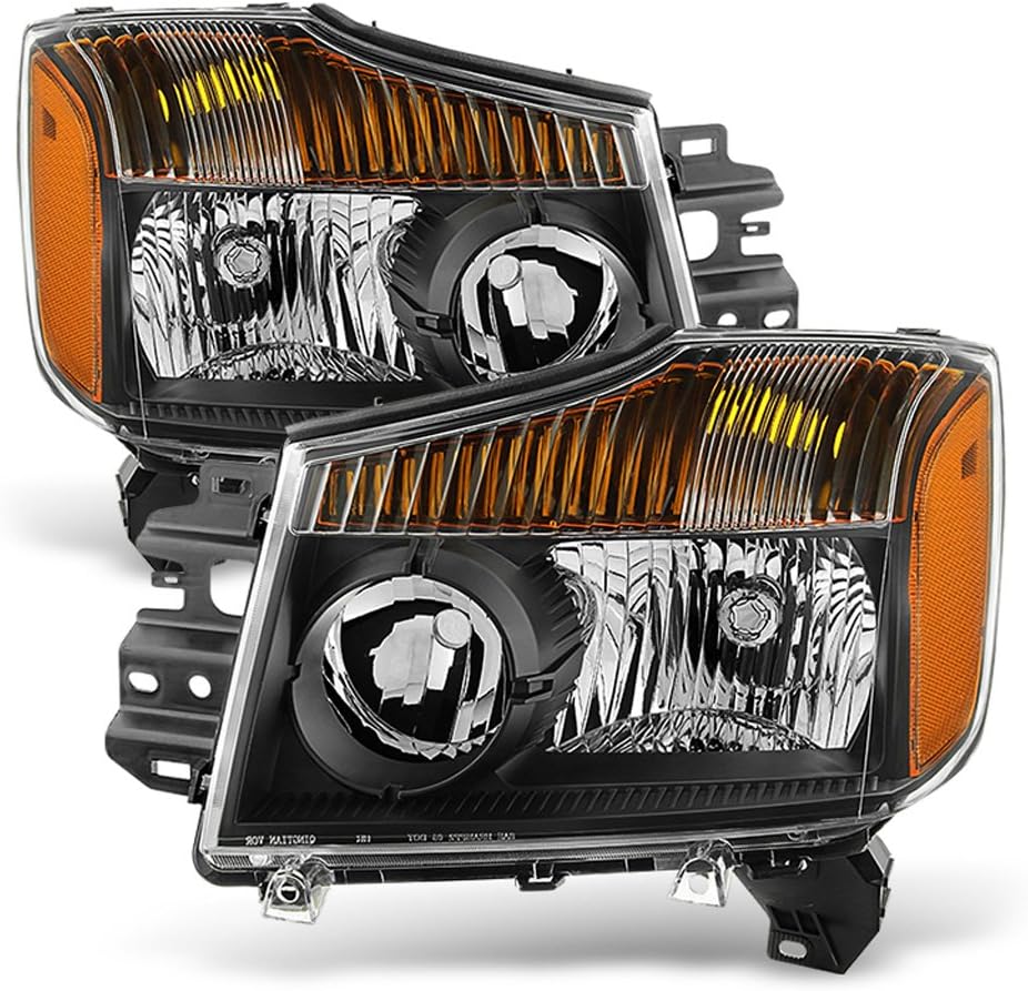 Black Headlights Replacement Front Lamps Pair Y864500