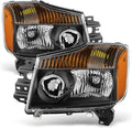 Black Headlights Replacement Front Lamps Pair Y864500