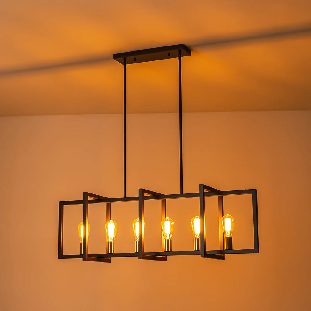 6-Light Dimmable Aluminum Kitchen Island Chandelier X28707
