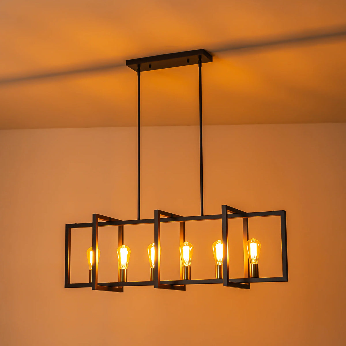 6-Light Dimmable Aluminum Kitchen Island Chandelier X28707