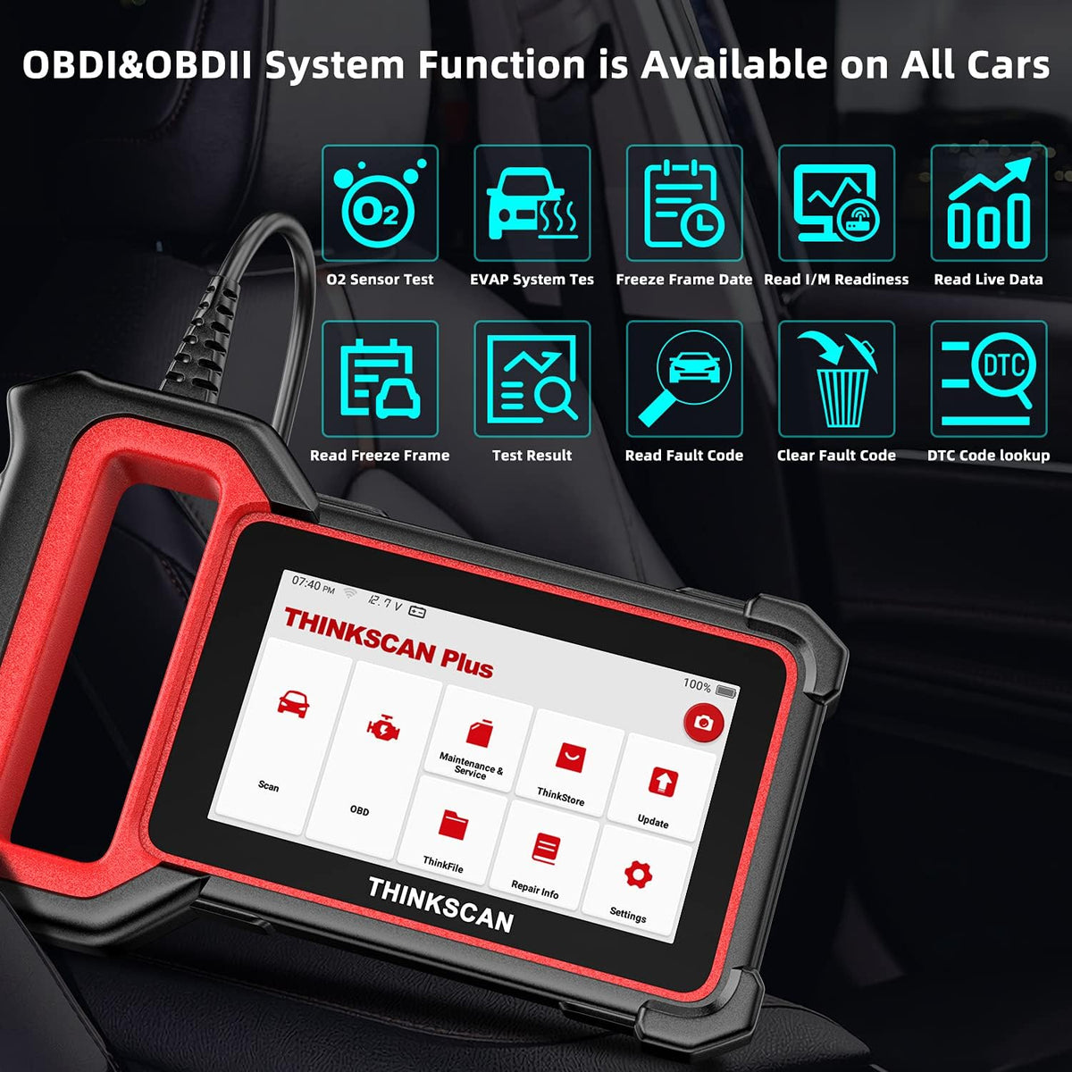 OBD2 Scanner Car Diagnostic Scanner with 28 Reset Functions 5 inch Touchscreen Y46983