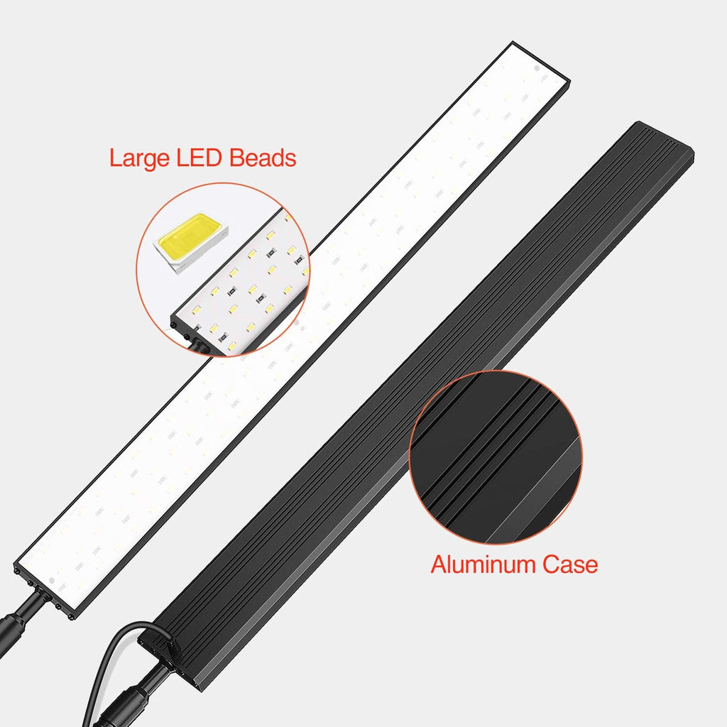 LED Video Light 2 Packs 5500K Dimmable with Tripod Stand S155