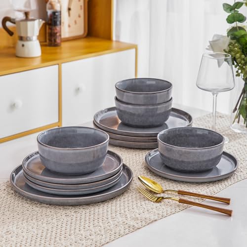 12pc Stoneware Dinnerware Set, Service for 4 M572264