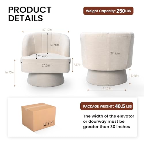 Beige Linen Swivel Accent Chair J925