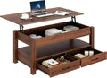 Lift Top Coffee Table with Drawers and Hidden Compartment T987