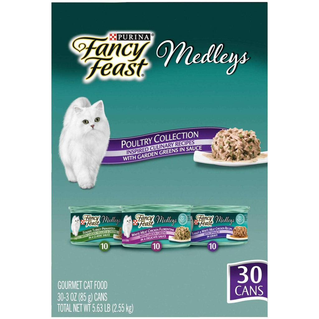 Wet Cat Food Variety Pack Poultry Collection with Garden Greens in Sauce K6277