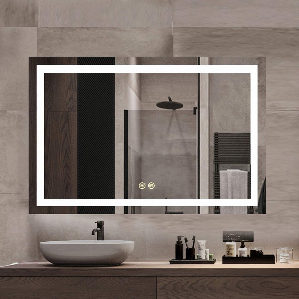 60x40Inch LED Lighted Bathroom Mirror J1501