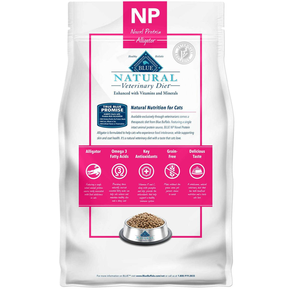 Natural Veterinary Diet NP Novel Protein-Alligator Dry Cat Food V405