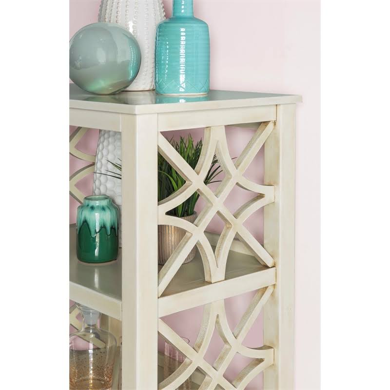 Antique White Wood Bookcase P787