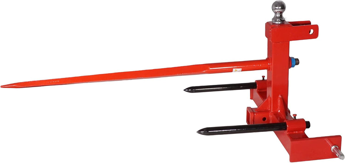 3 Pt Cat 1 Tractor Receiver Hitch with Hay Spear and 2 Stabilizers J36740