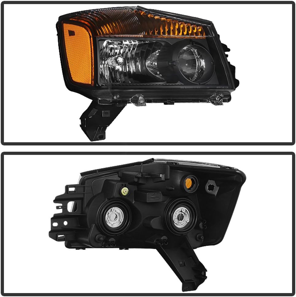 Black Headlights Replacement Front Lamps Pair Y864500