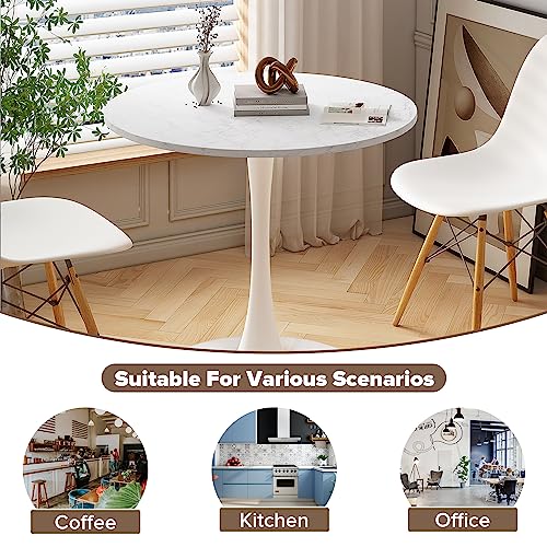 White Round MDF Pedestal Dining Table L169191