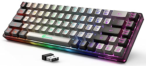 65% Wireless Gaming Keyboard, 68 Keys Ultra-Compact Anti-ghosting No-Conflict (Black-Grey) Q875272