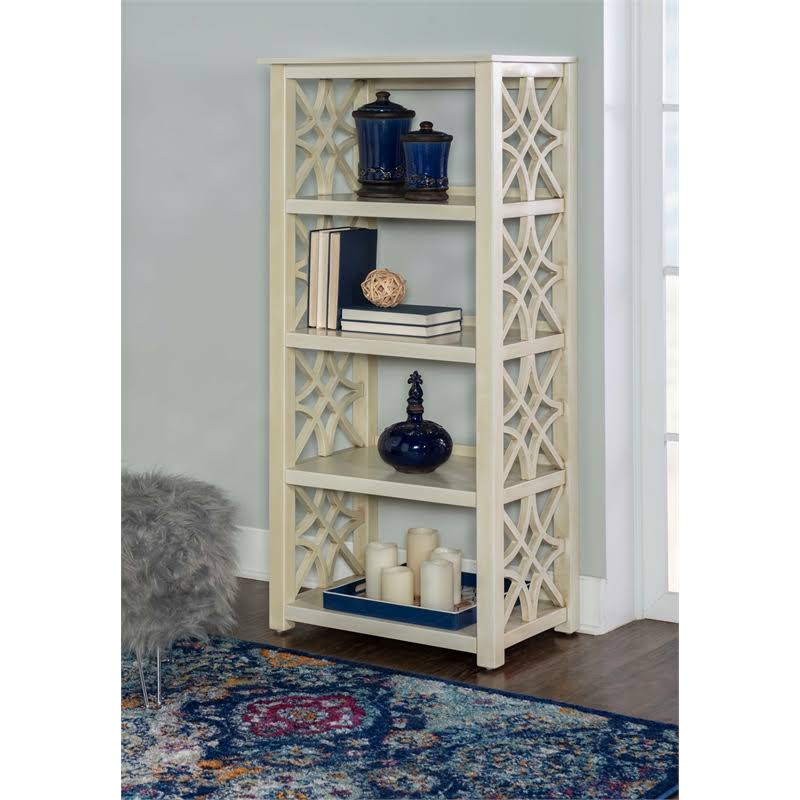 Antique White Wood Bookcase P787