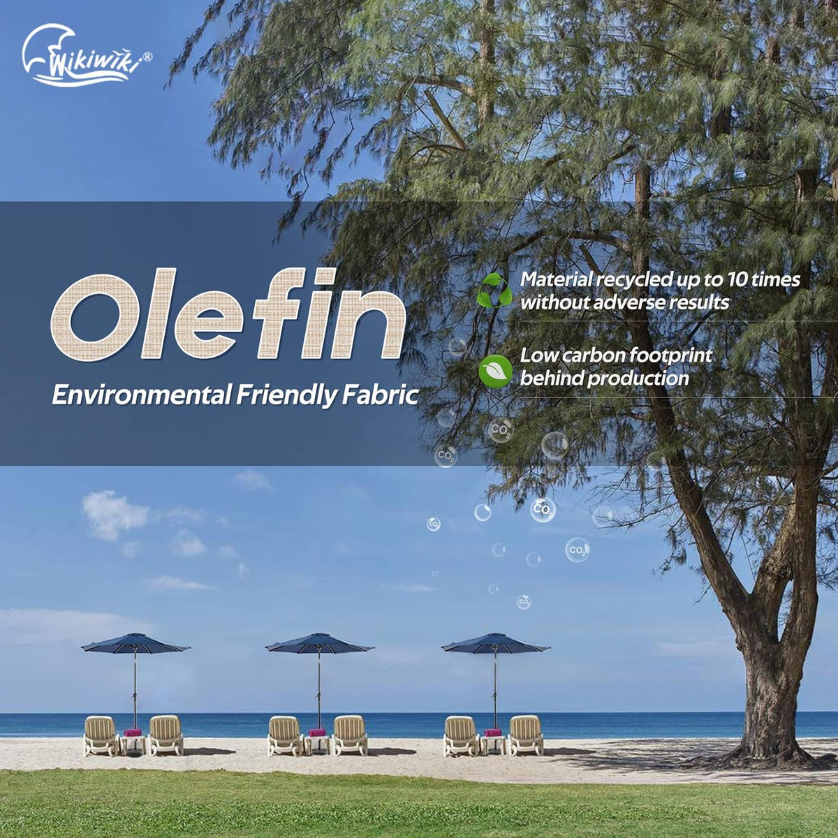 Olefin Rectangular Market Umbrella with Push Button Tilt Z94782