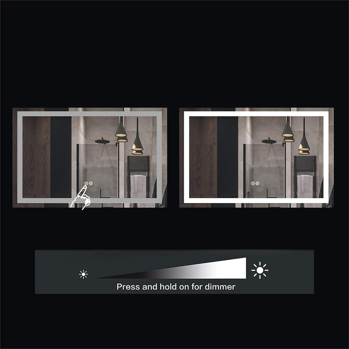 60x40Inch LED Lighted Bathroom Mirror J1501