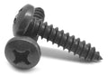 #8-18 x 1 1/2 Phillips Pan Head Sheet Metal Screw Black Zinc Plated D252