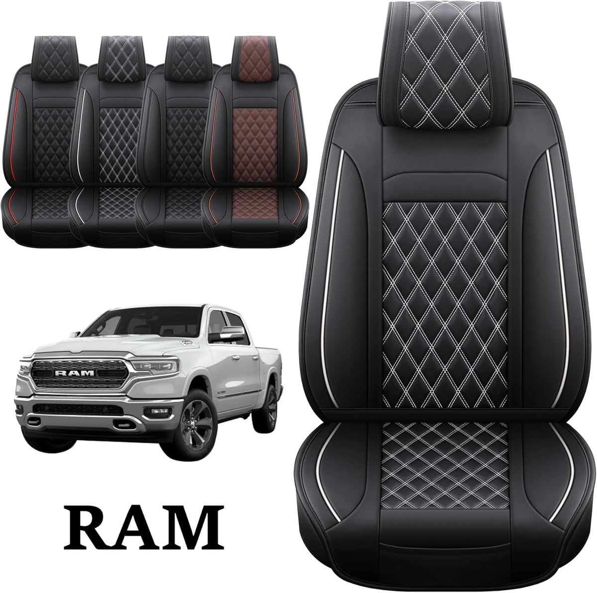 Waterproof Synthetic Leather Car Seat Covers, 2PCS Front V2894