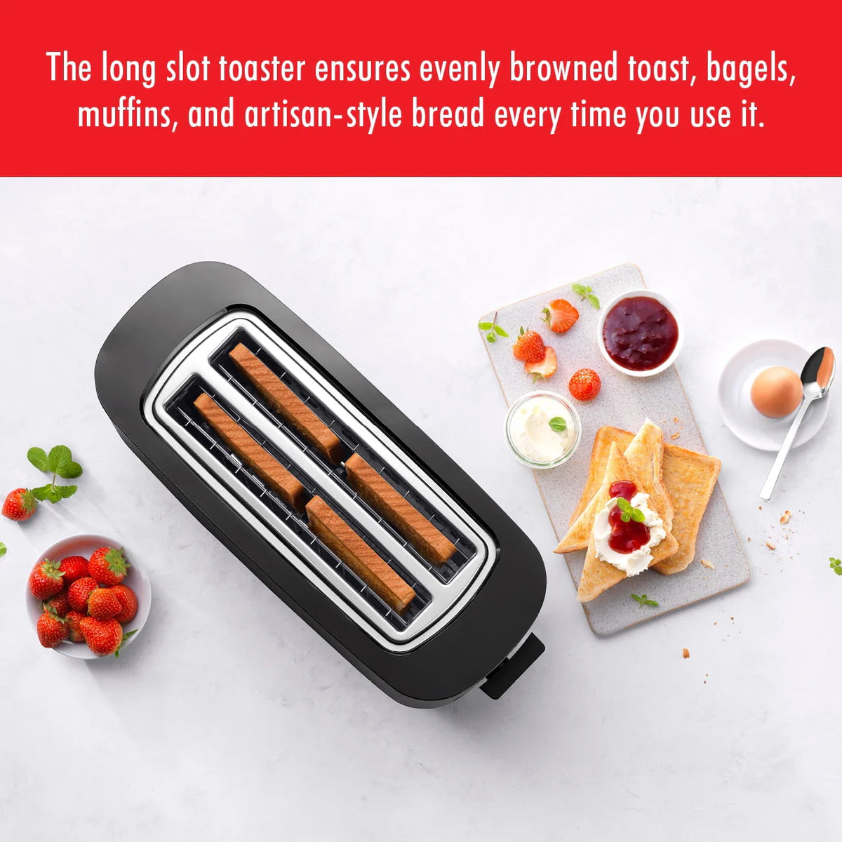 Silver 4-Slice Long Slot Toaster G277