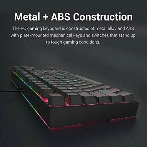 60% Compact RGB 87 Key Mechanical Gaming Keyboard J7562