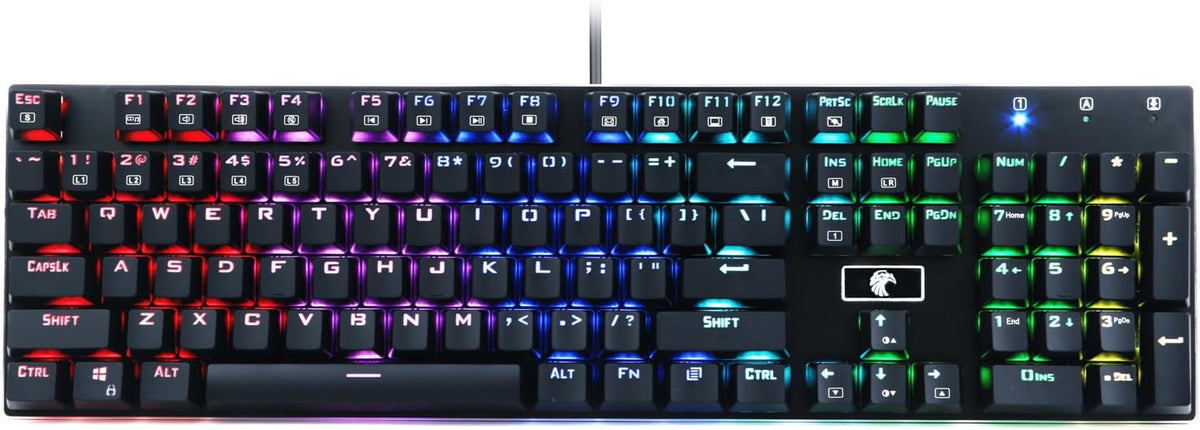 RGB Mechanical Gaming Keyboard, Blue Switches, Wired 104 Keys Q9269