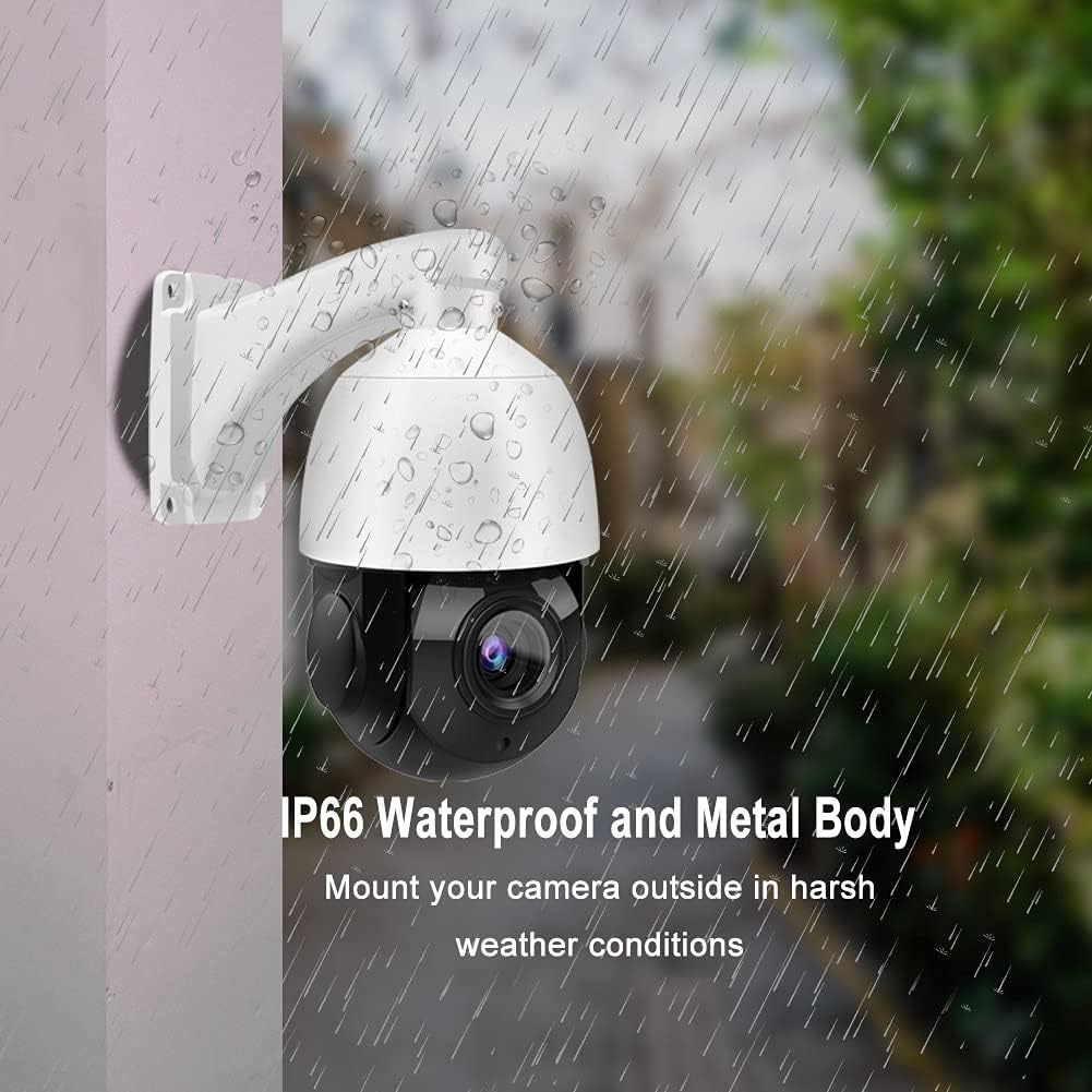 8MP PTZ PoE IP Camera 18x Optical Zoom 165ft IR Night Vision IP66 U12586