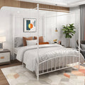 Metal Canopy Bed Frame with Headboard & Footboard Full Black C929147