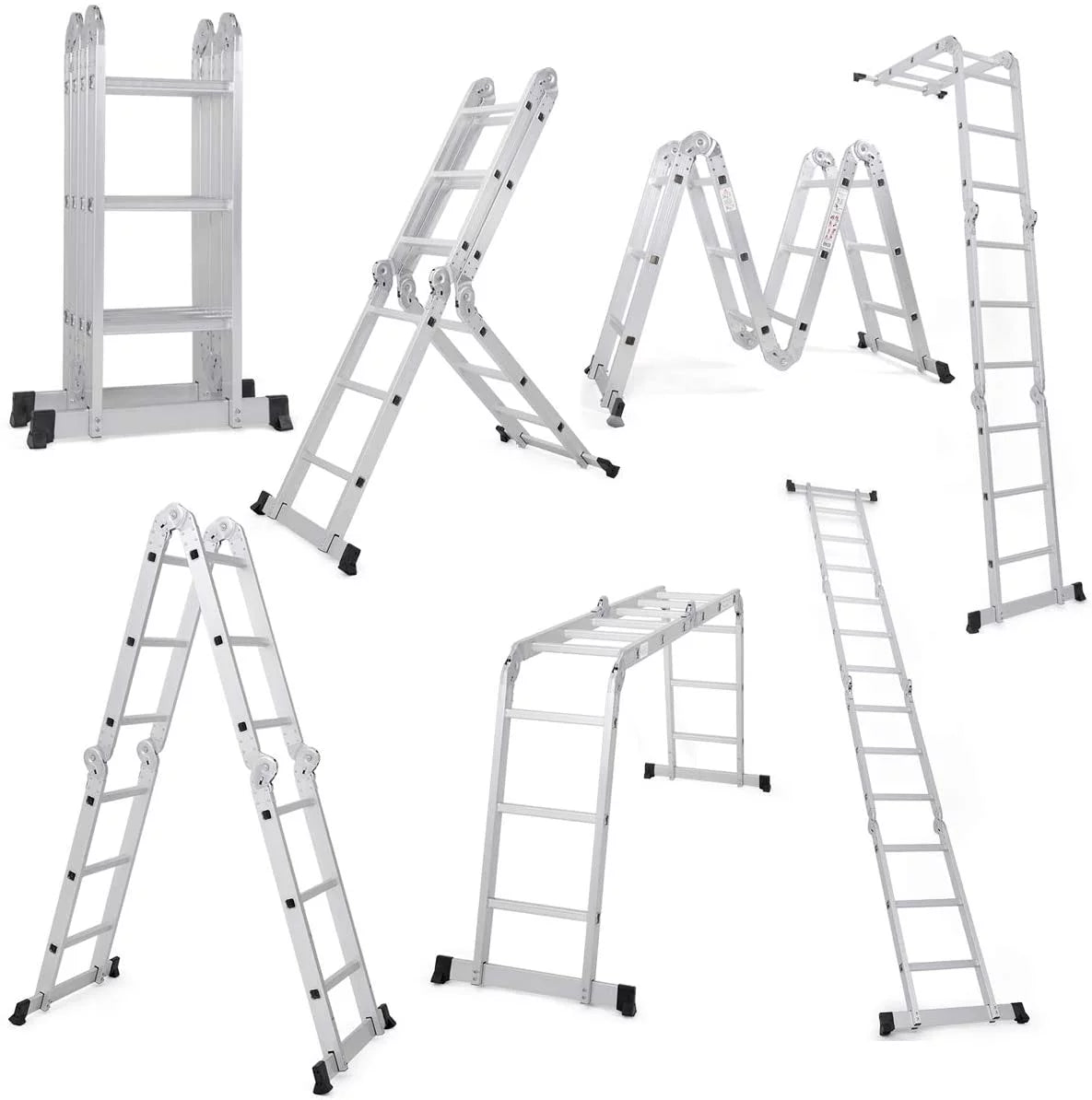 12.5ft 7 in 1 Folding Aluminium Scaffold Ladder Z2976