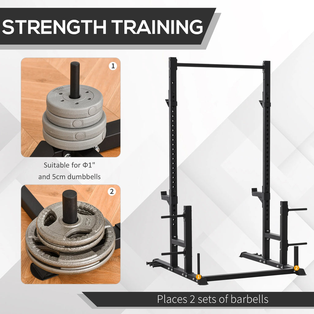 Power Rack with Pull up Bar and Adjustable Barbell Rack O82784