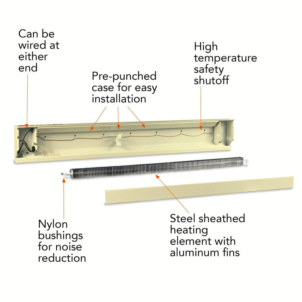 White 240-Volt Electric Baseboard Heater D63597