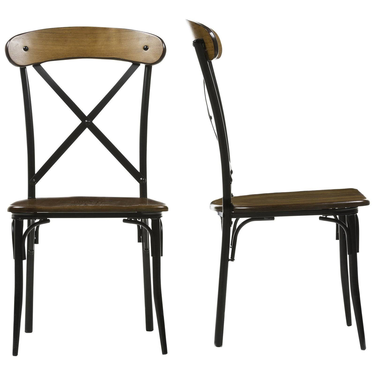 Brown and Black Dining Side Chair Set of 2 L6731