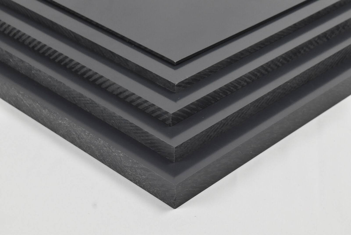 Dark Gray PVC Chemical Resistant Plastic Sheet 1 inch x 12 inch x 24 inch I357340