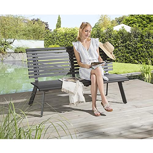 Dark Grey Aluminum Outdoor Bench V173561
