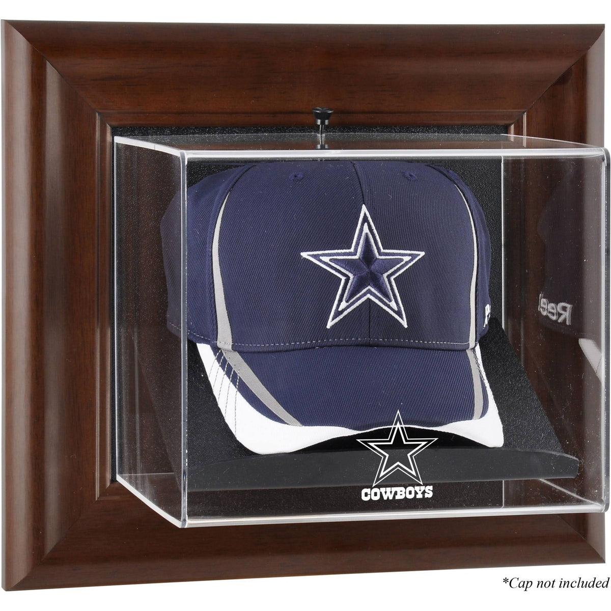 Brown Framed Wall-Mountable Baseball Cap Display Case X601153