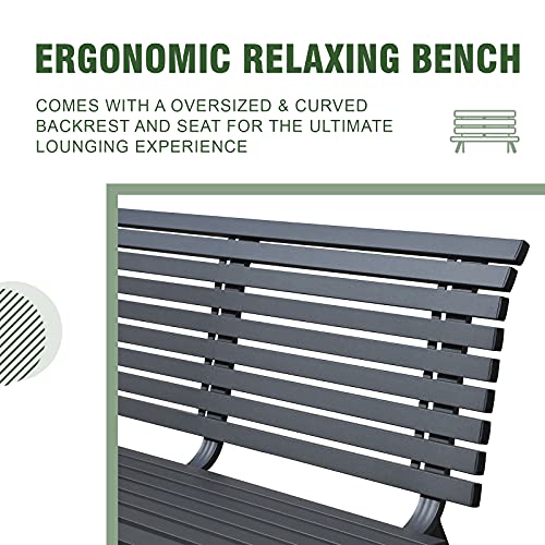 Dark Grey Aluminum Outdoor Bench V173561