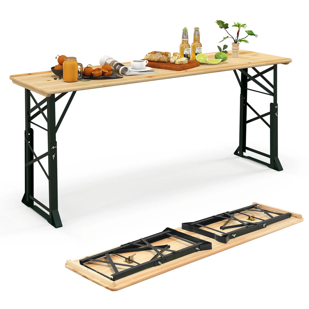 5.5 Ft Folding Wood Picnic Table I461