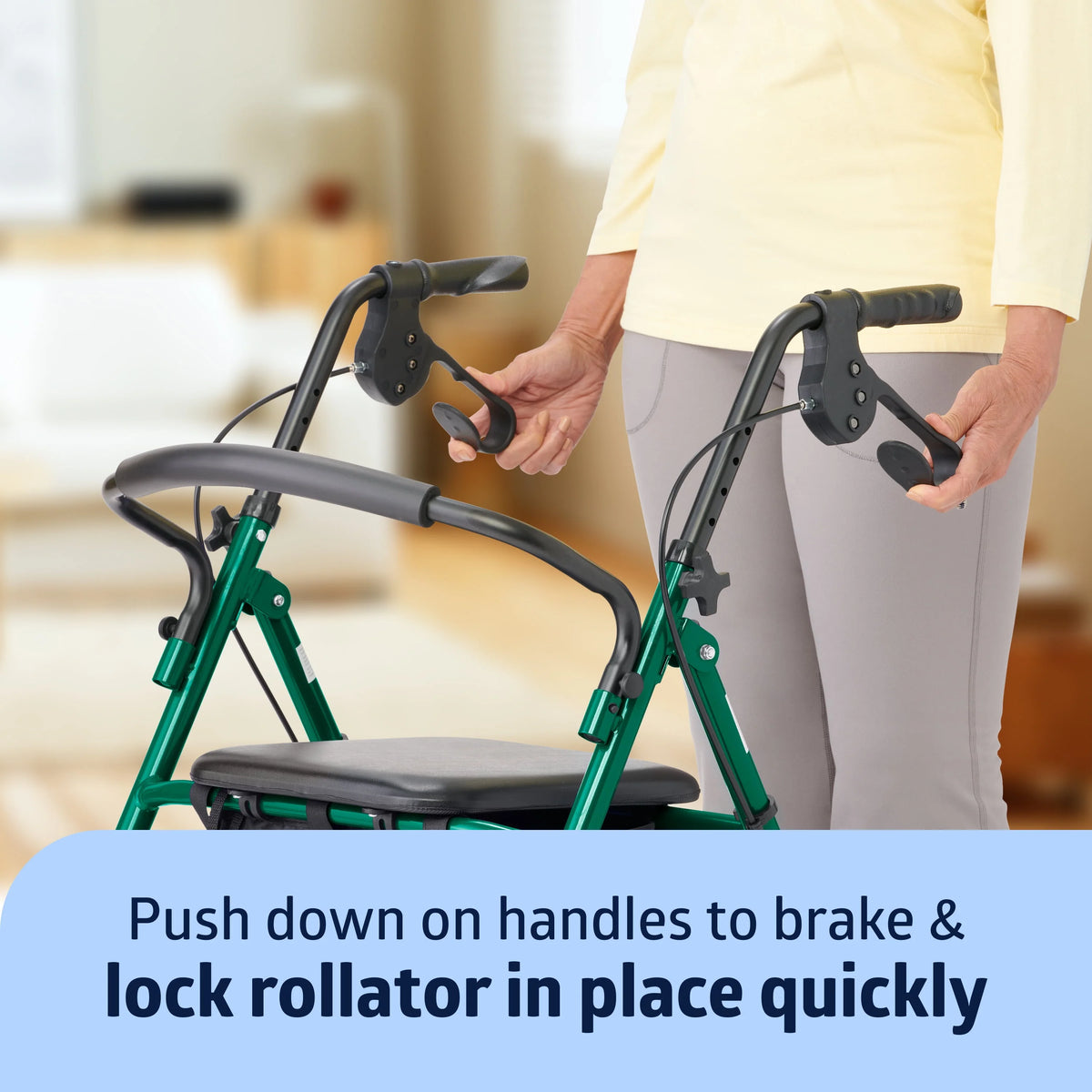 Green Foldable Steel Rollator Walker R4531