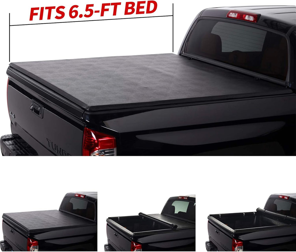 Soft Roll Up Tonneau Cover for Pickup 6.5ft Bed I105626