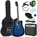 41in Full Size Acoustic Electric Cutaway Guitar Set with Amp, Capo, E-Tuner, Case Q314341