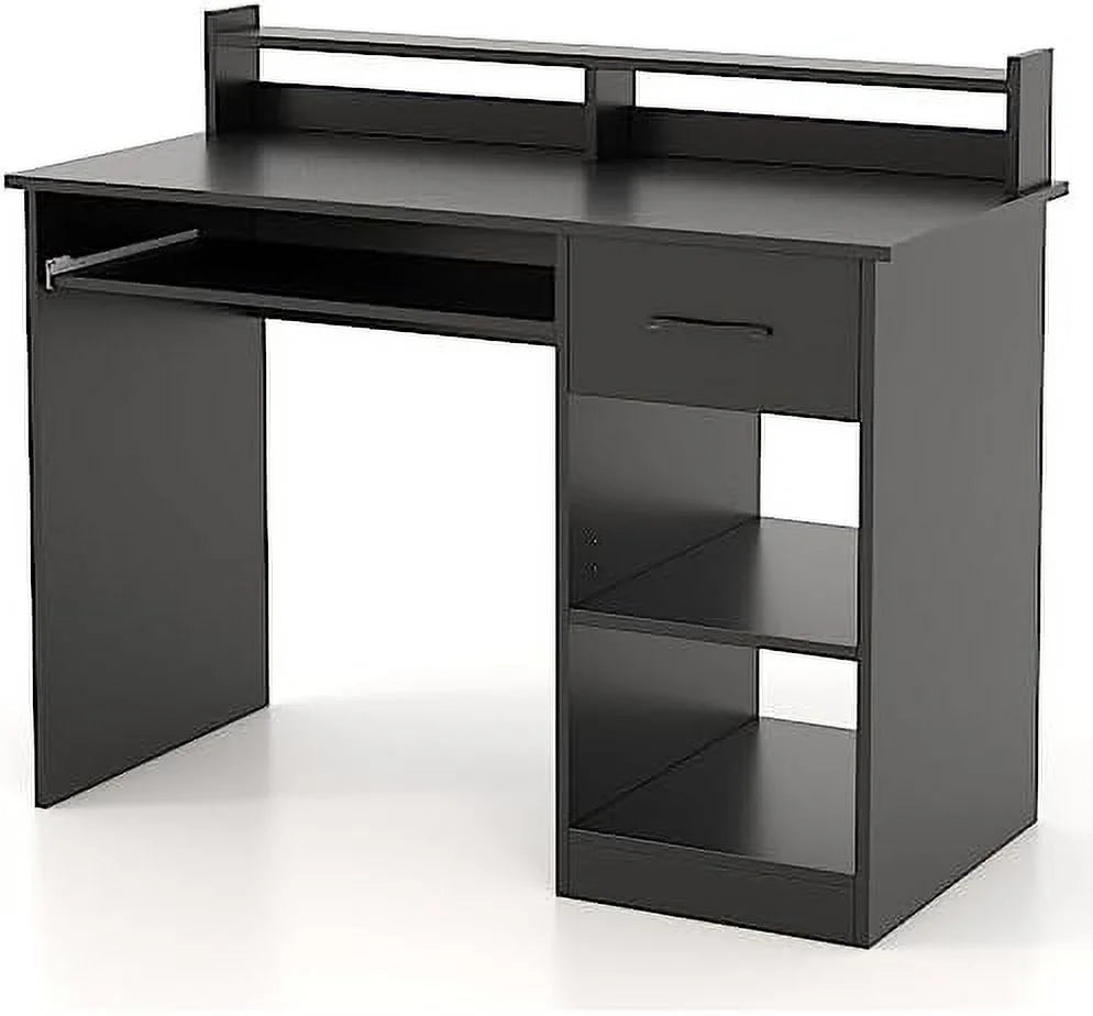 Computer Desk with Drawers, Hutch, Keyboard Tray & Adjustable F87563