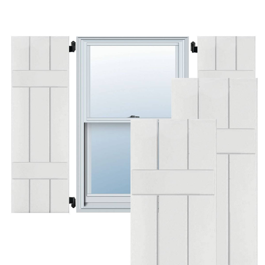 Primed Western Red Cedar Board and Batten Shutters Pair E993