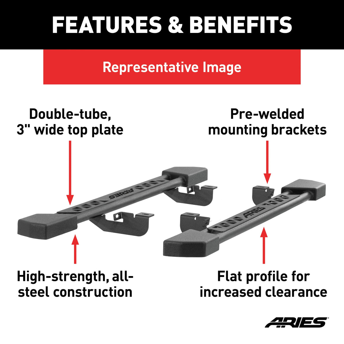 Black Steel Rocker Step Guard Running Boards H208