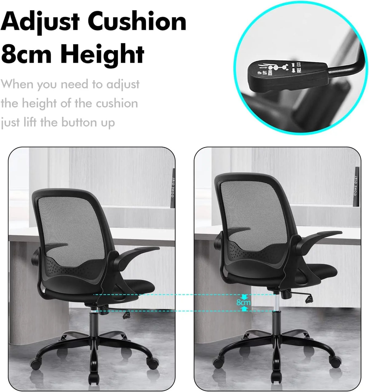 Ergonomic Mesh Office Chair with Flip-up Armrests N321