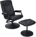 Brown PU Leather Swivel Reclining Chair with Ottoman M343