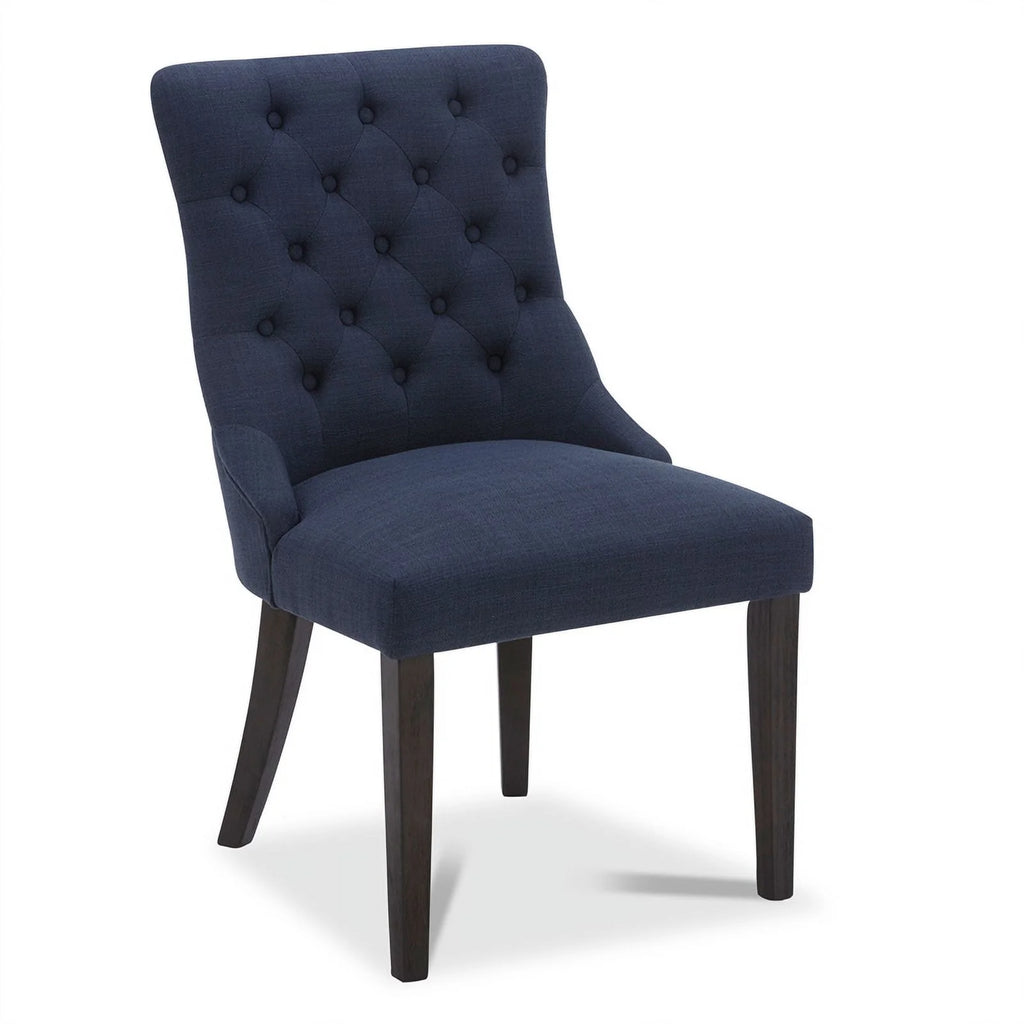 Blue Fabric Wood Dining Chair Set of 2 Z470240