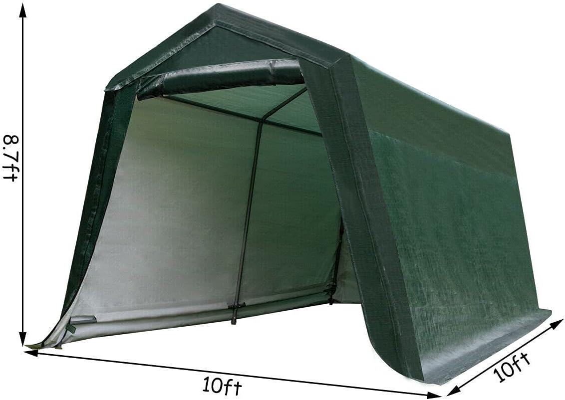 7 Ft x 12 Ft Outdoor Carport Patio Storage Shelter Metal Frame and Waterproof Ripstop Cover T709