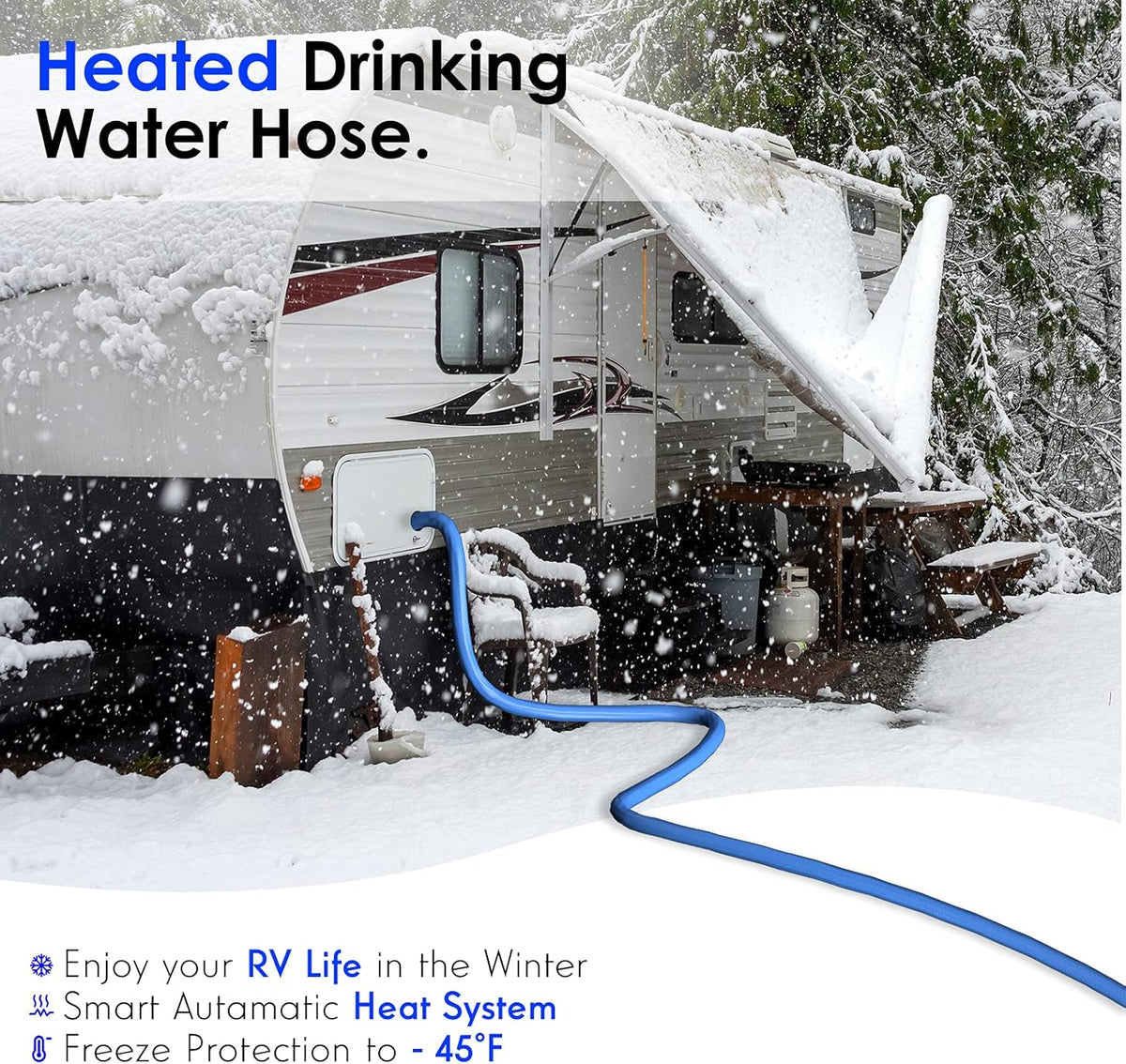 15FT Heated Drinking Water Hose with Thermostat, 1/2" Inner Diameter L44432