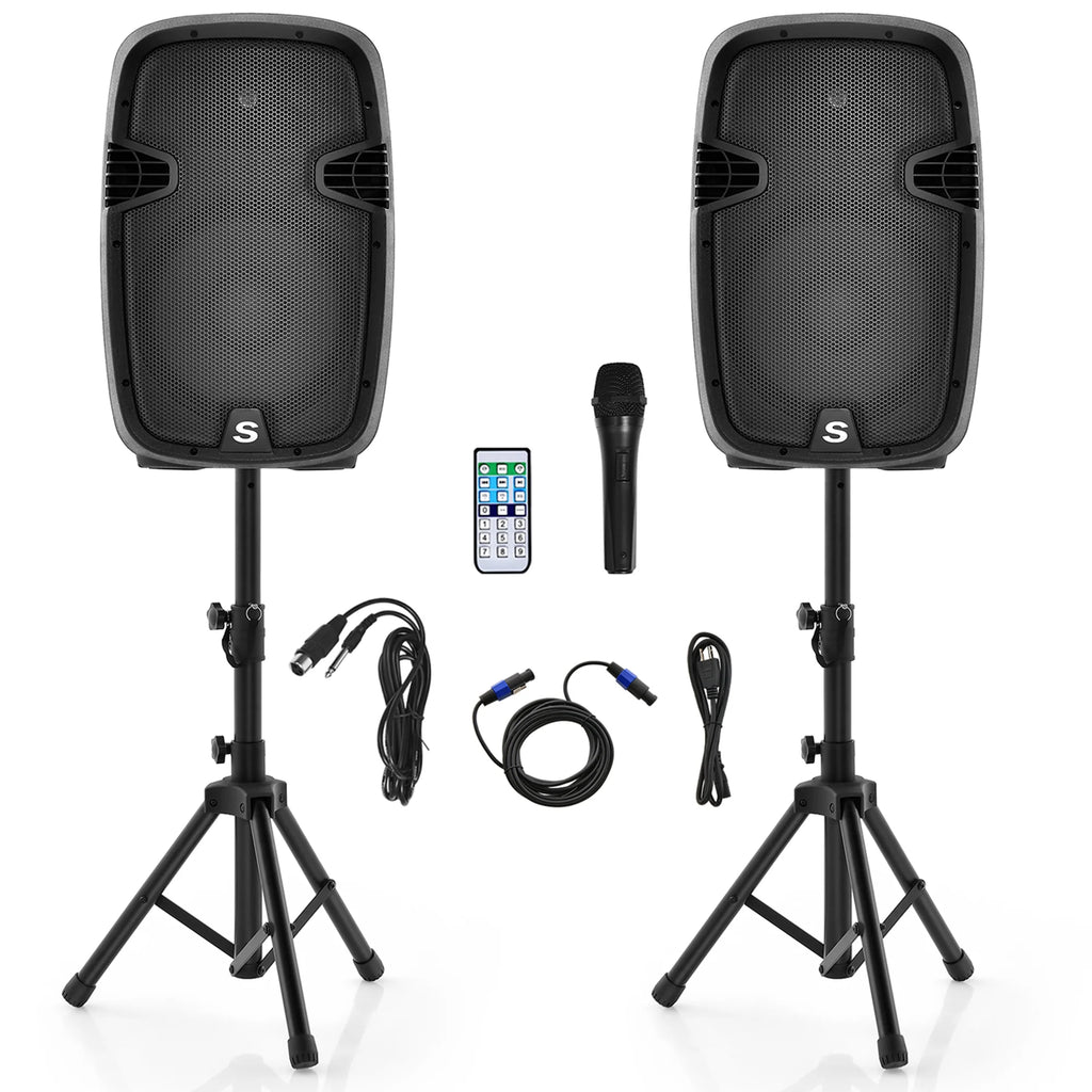 2000W Powered Speakers with Speaker Stands J6141