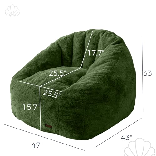 Oversized Faux Fur Bean Bag Chair with Filler V3672